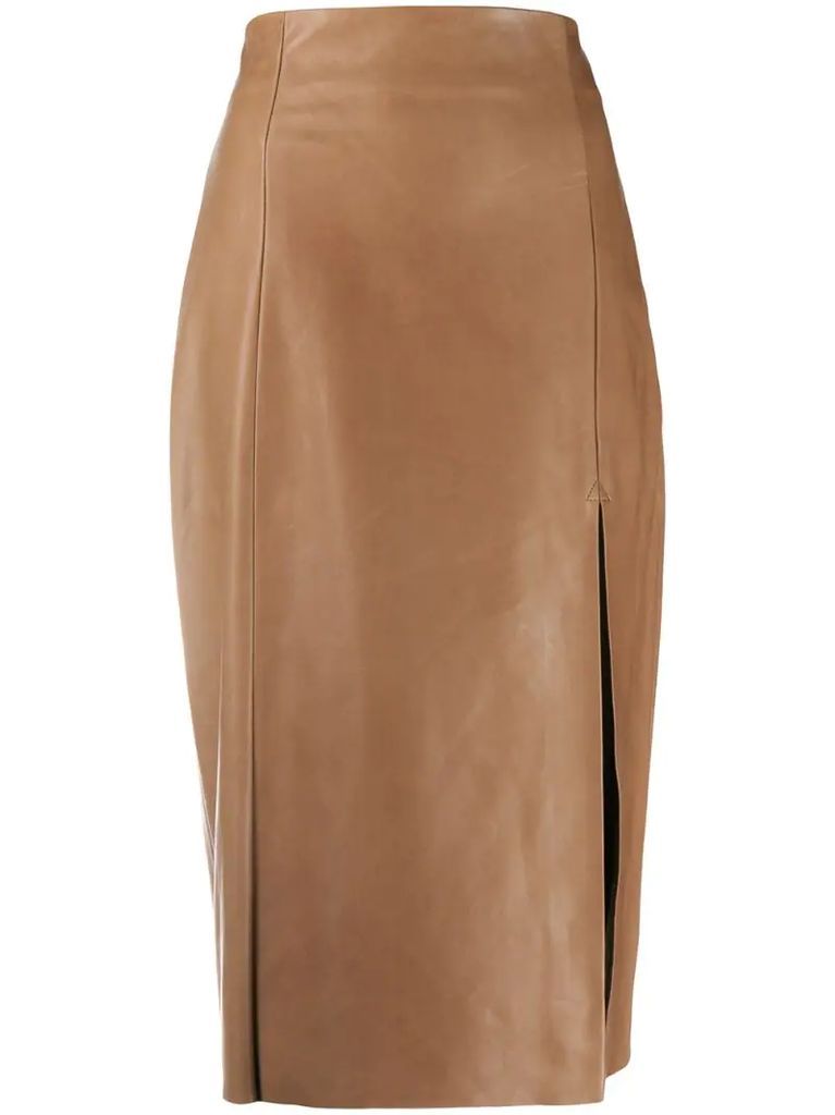 front slit high waist skirt