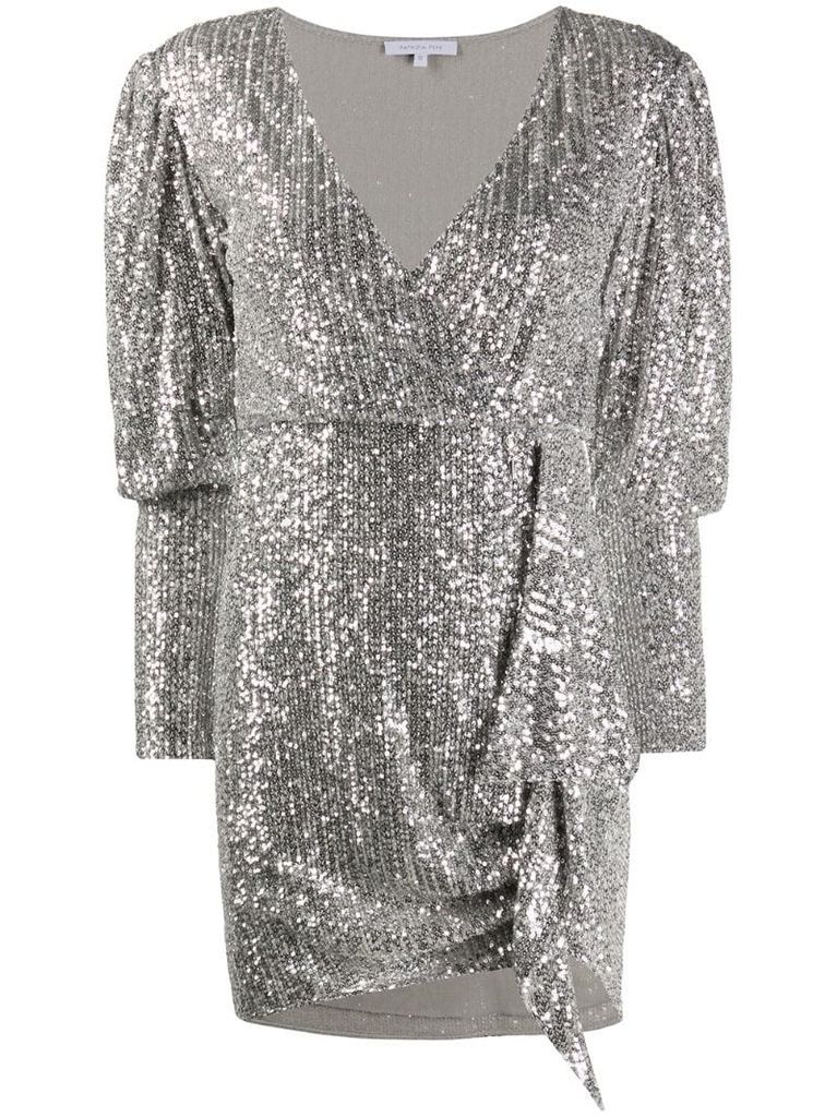 all-over sequined mini dress