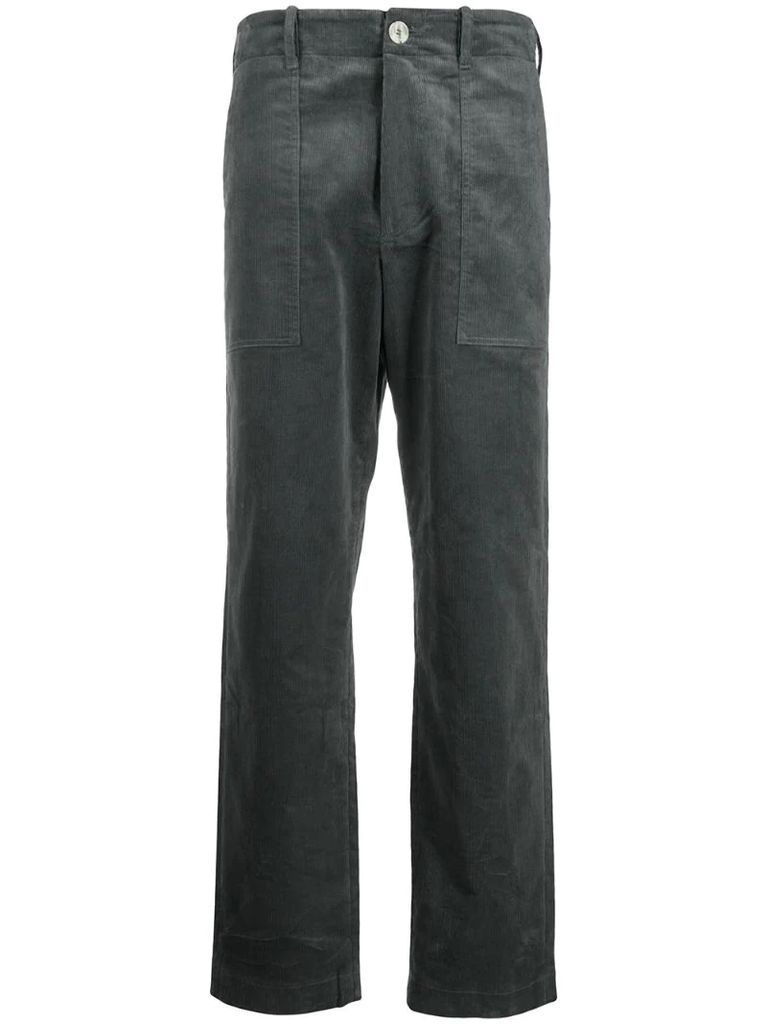straight-leg high-waisted trousers