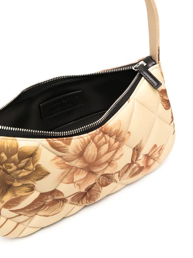 floral-print quilted top-handle bag