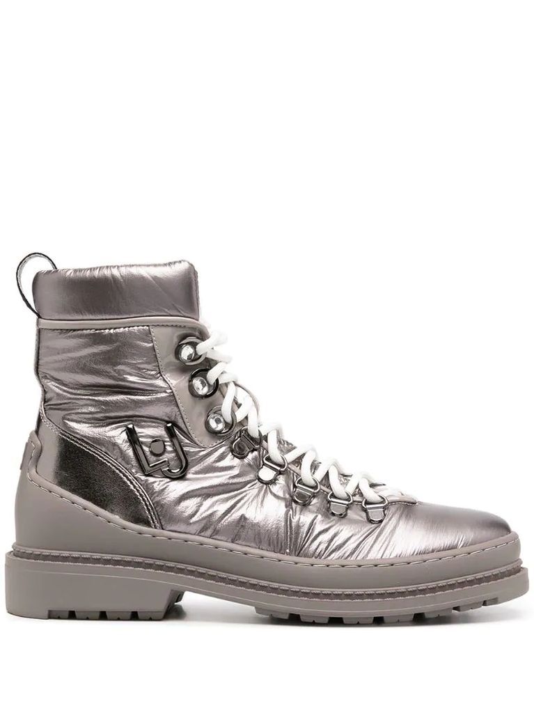 metallic hiking boots