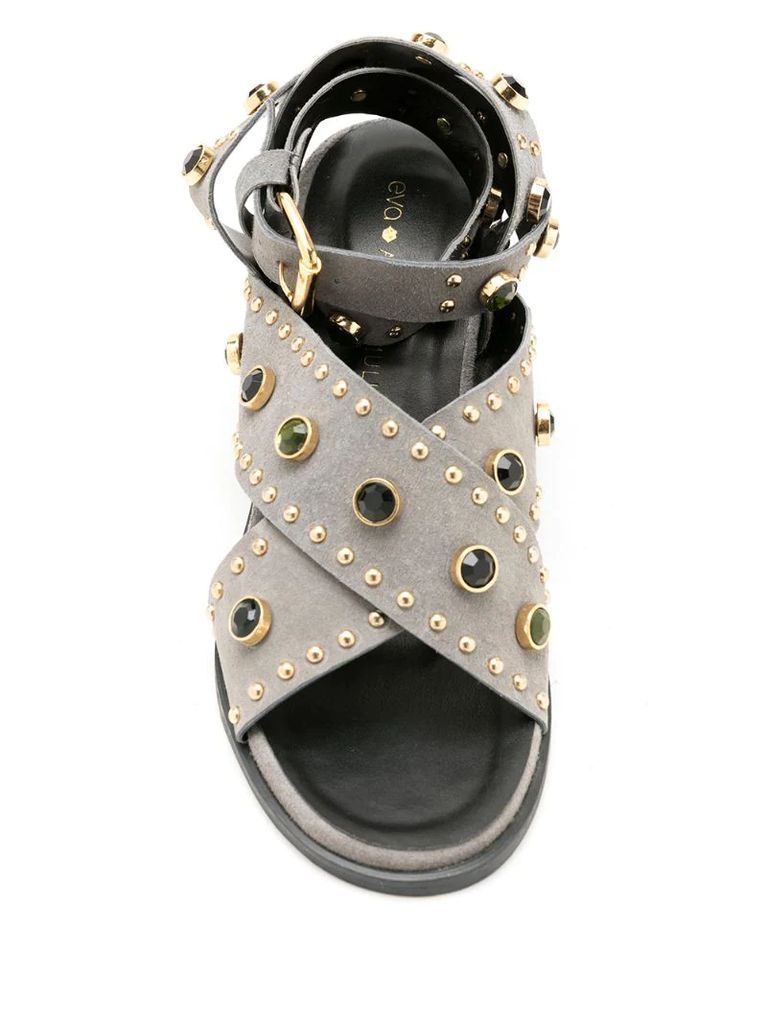stud and gemstone embellishments sandals