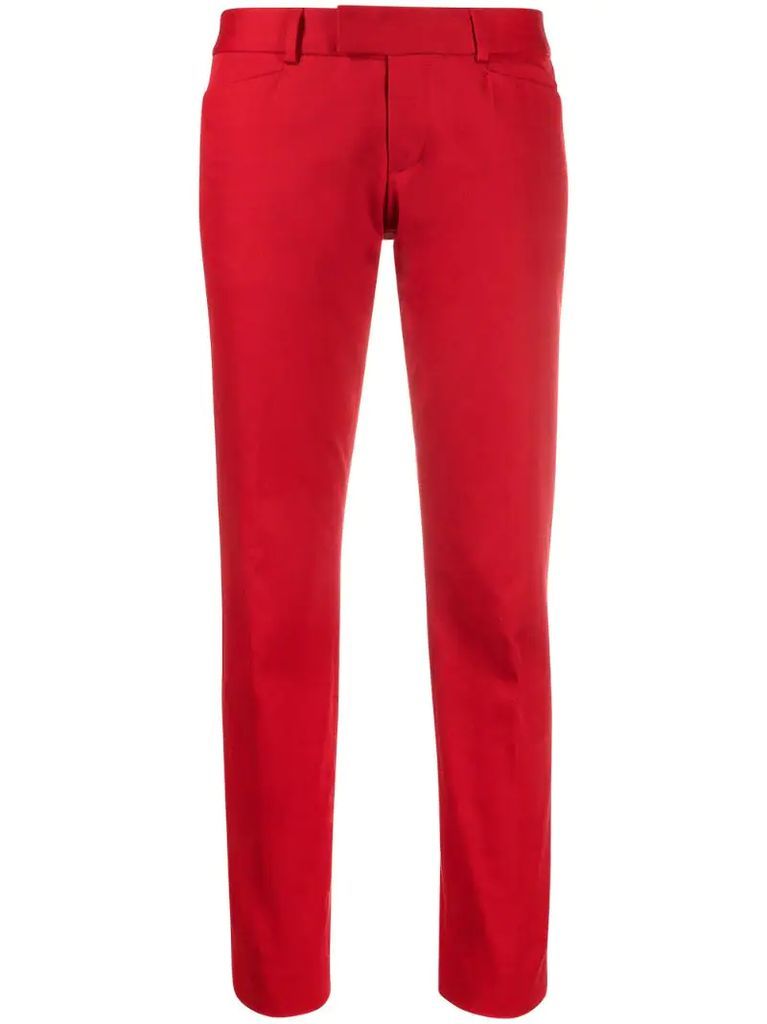 low-rise straight trousers