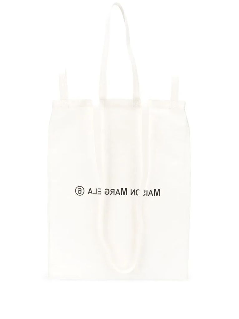 six-handle logo print tote bag