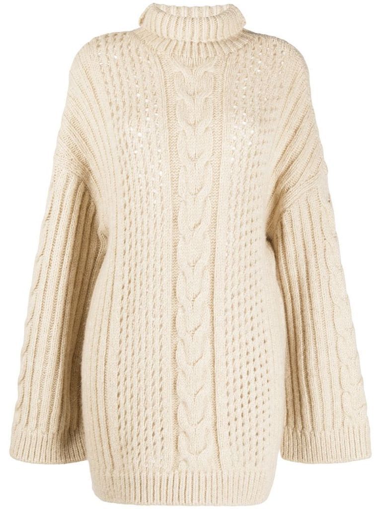 oversized cable-knit jumper