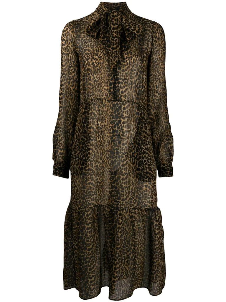 leopard midi dress