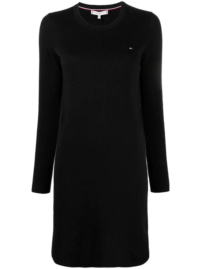 logo embroidered knitted dress