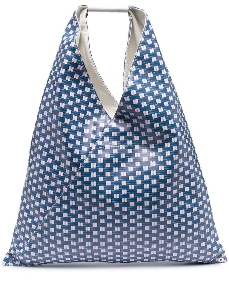 Japanese weave-print tote bag
