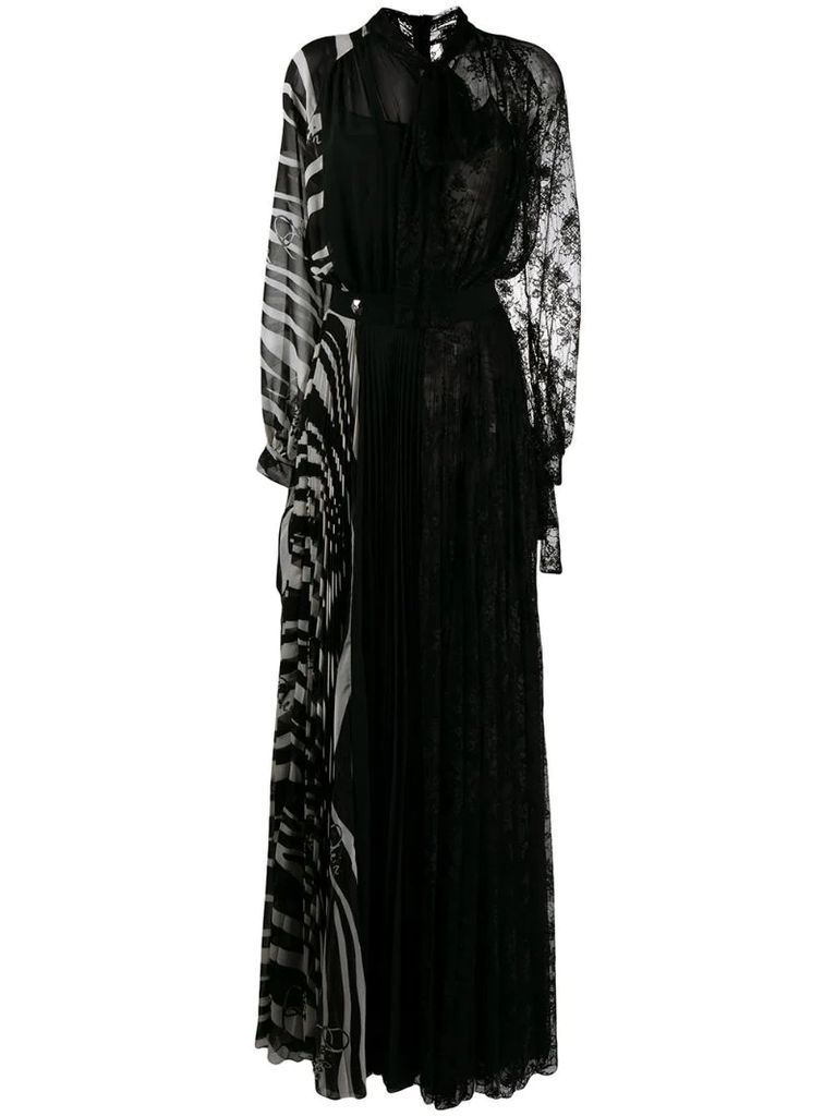 patchwork long evening gown