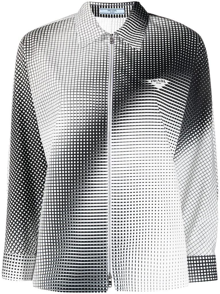 logo-print zip-fastening shirt