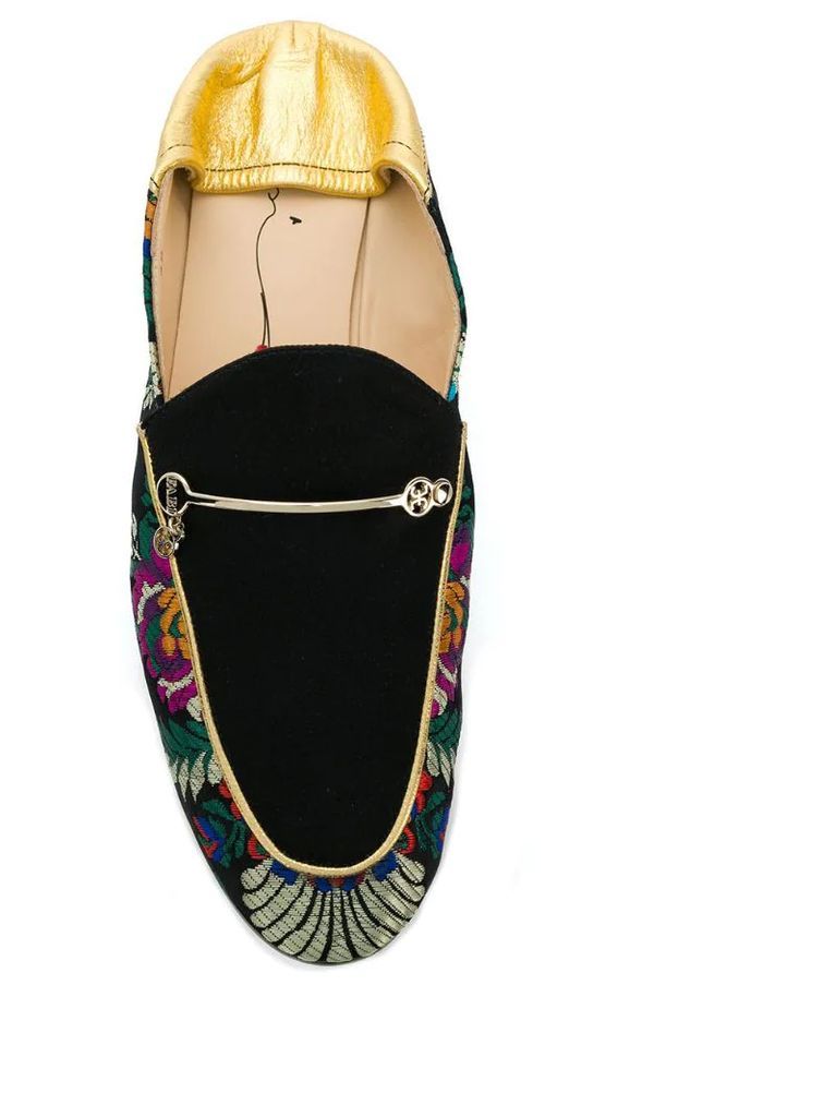 floral embroidered loafers