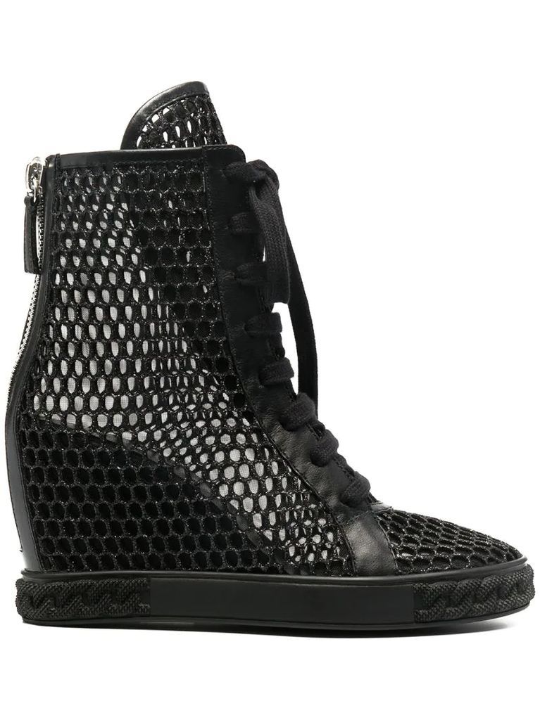 Webster 80mm mesh wedge boots