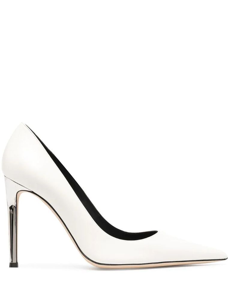 pointed-toe leather pumps