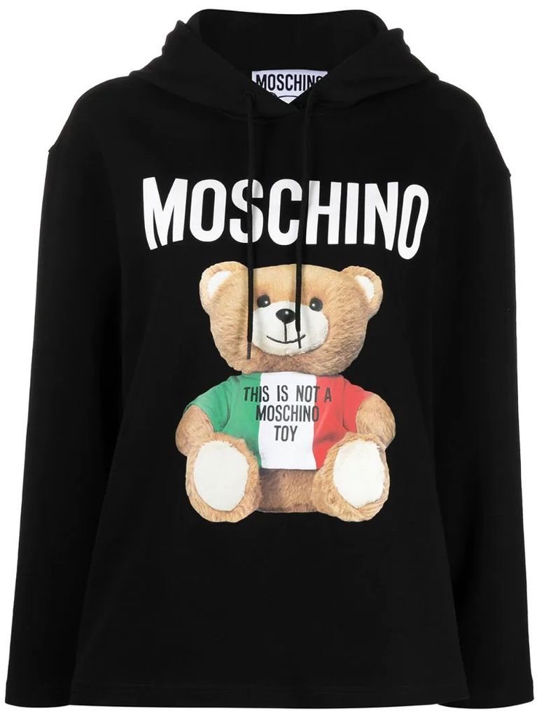 Teddy logo-print hoodie