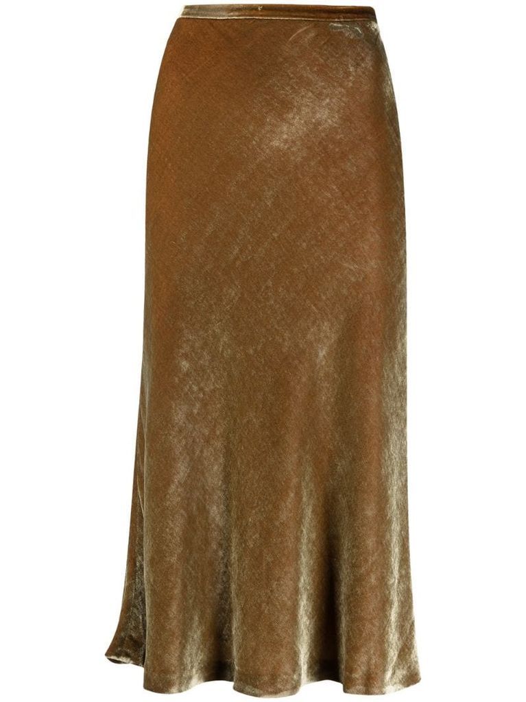 four-stitch velvet skirt