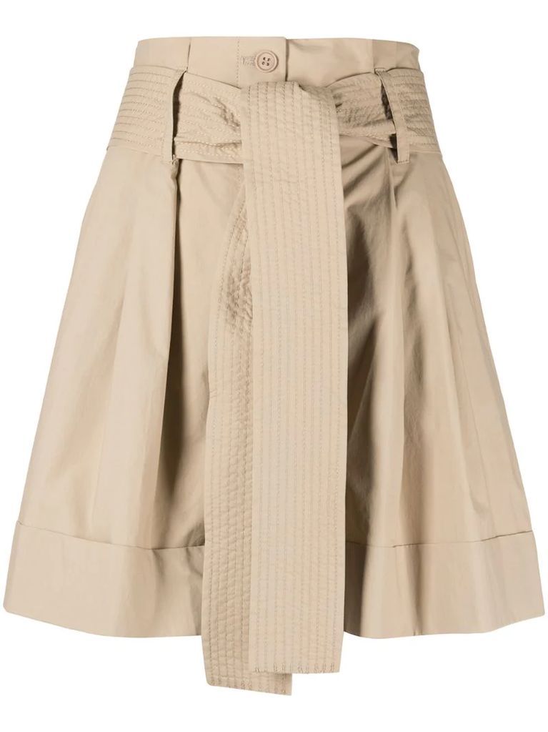 high-waisted cotton shorts