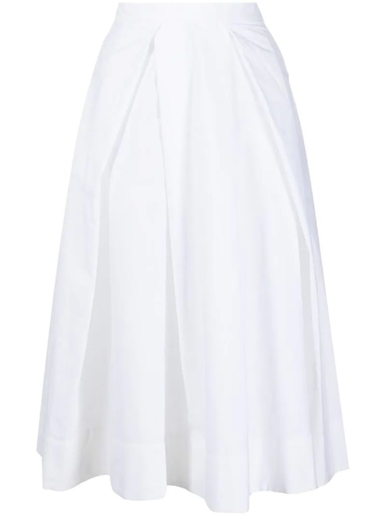 pleated mid-length skirt