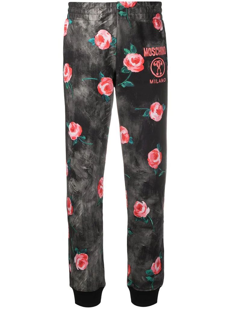 rose print track pants