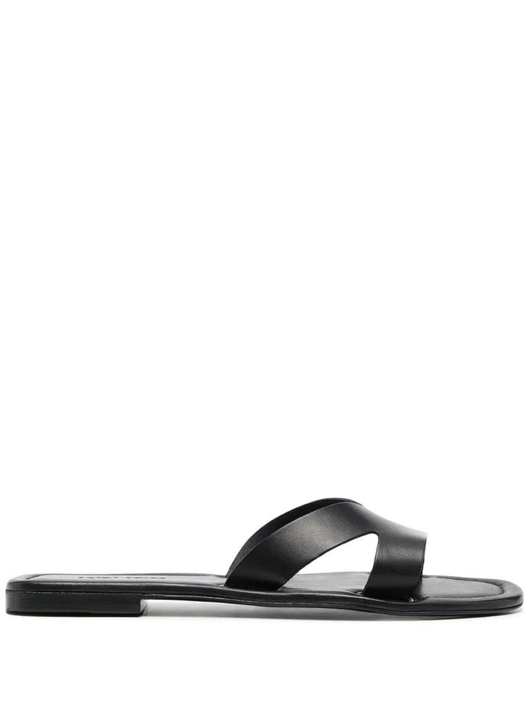 logo-strap flat sandals