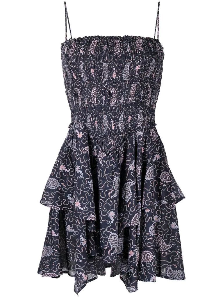 paisley print mini dress