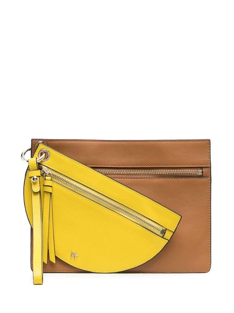 Annabelle crescent leather clutch bag