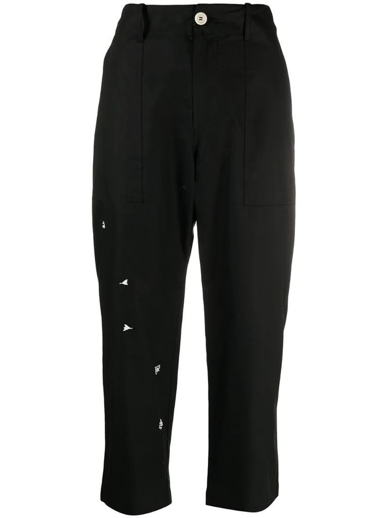 embellished cropped leg trousers