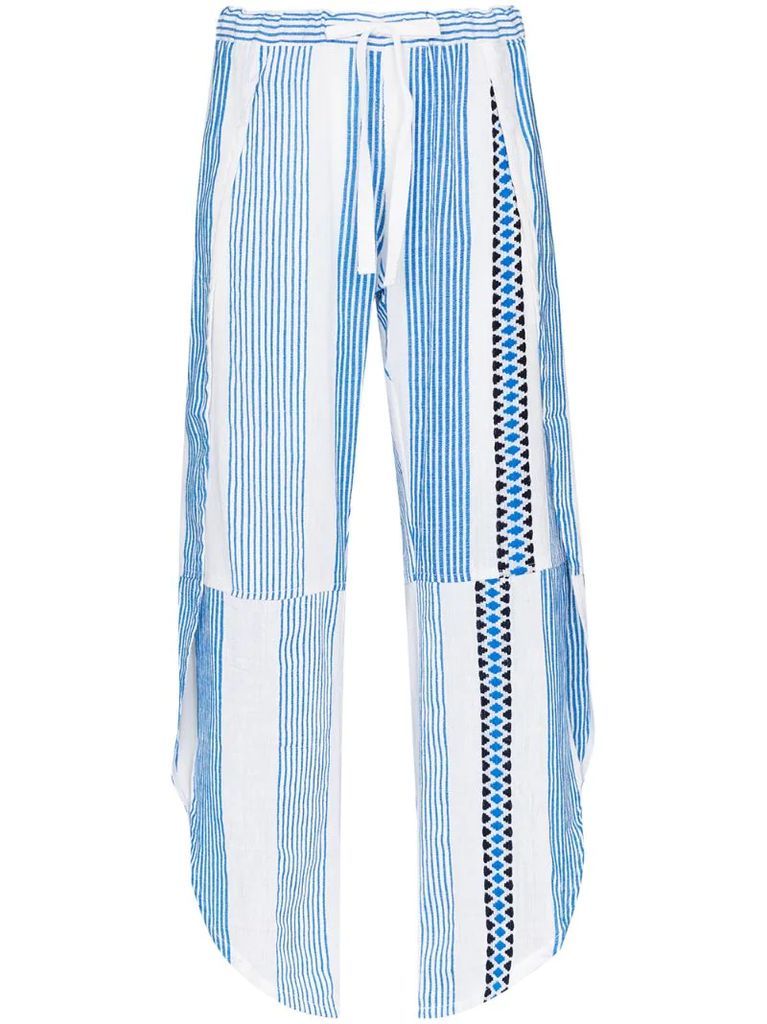 Mizan tie waist striped trousers