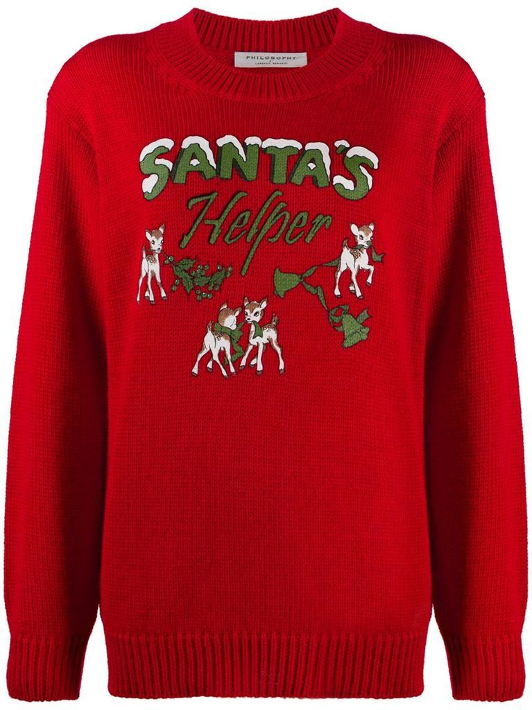 Santa's Helper printed jumper
