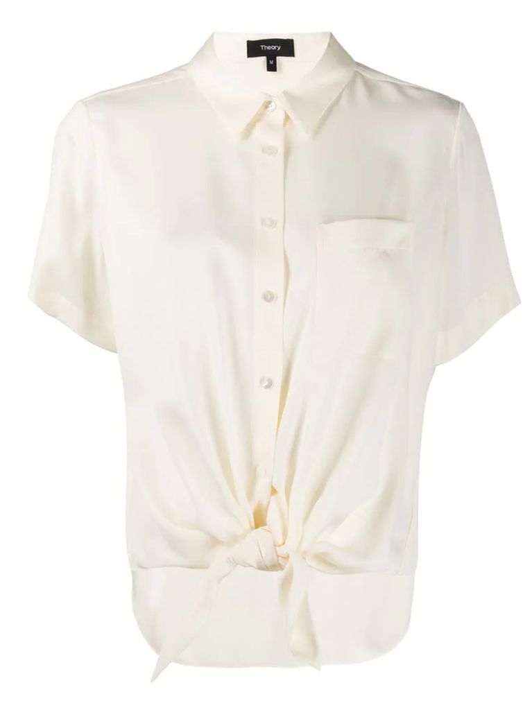 knotted short sleeved shirt