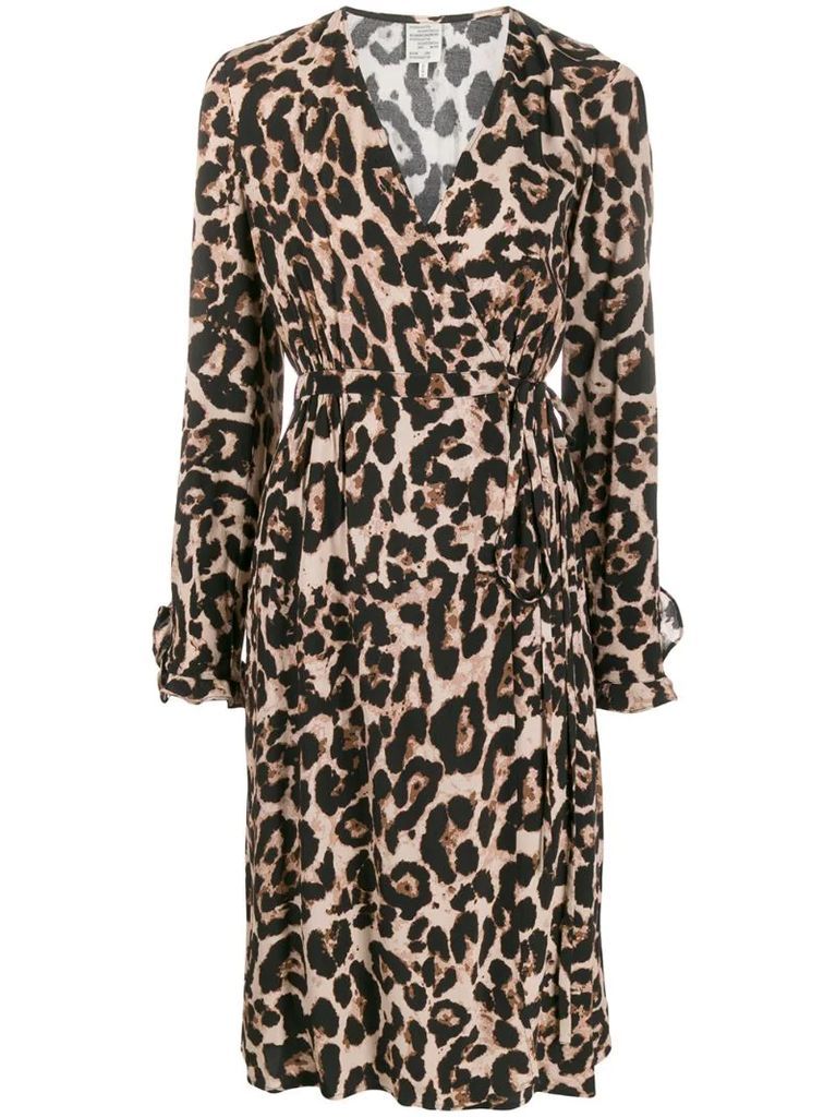 Adelota leopard wrap dress