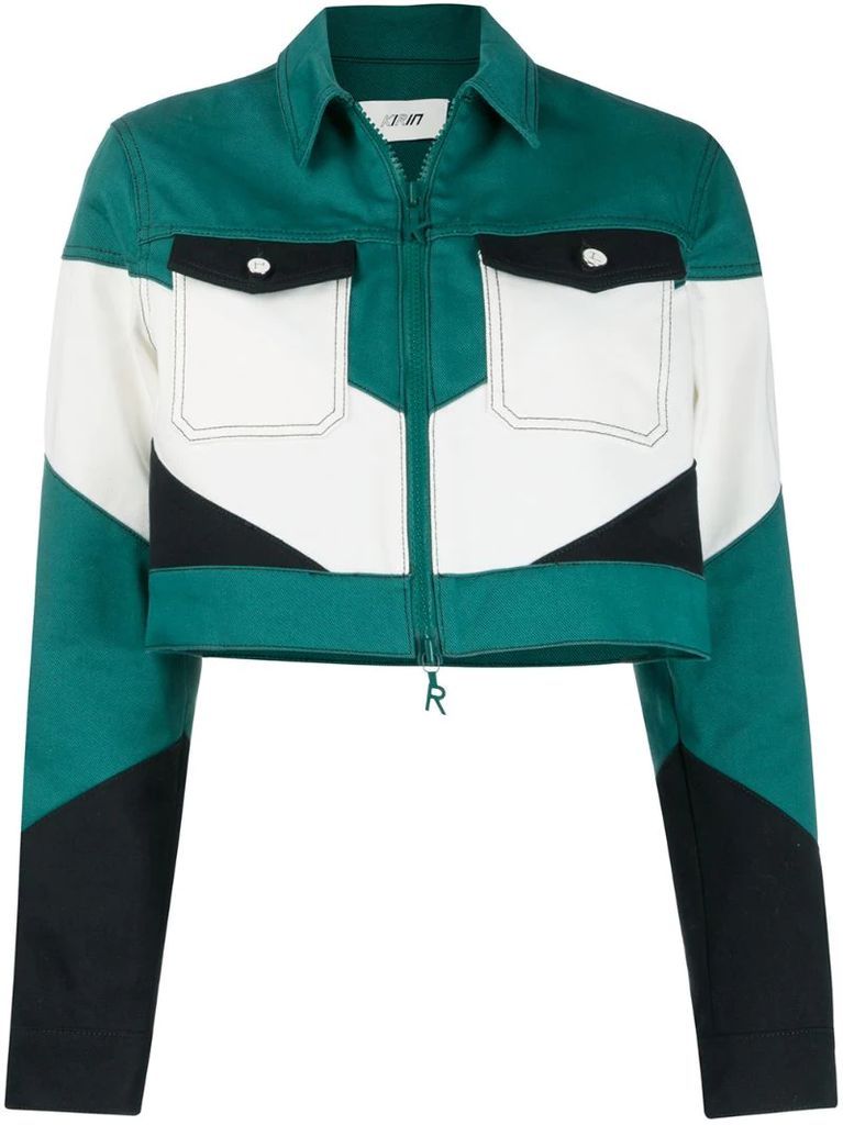 colour-block cropped jacket
