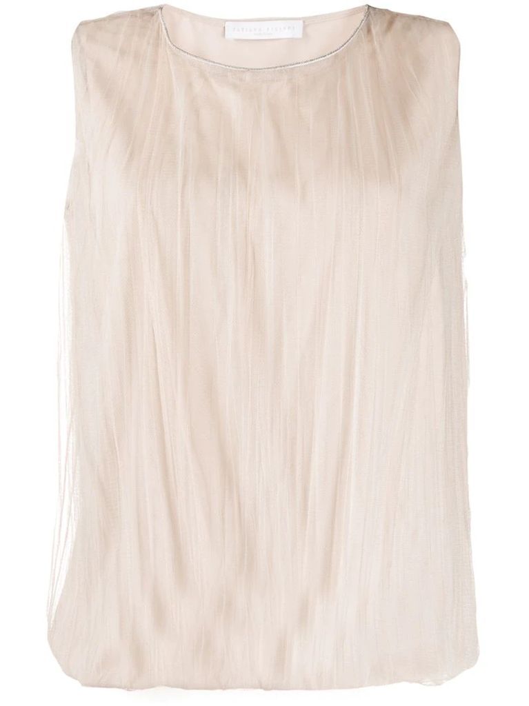 pleated tulle top