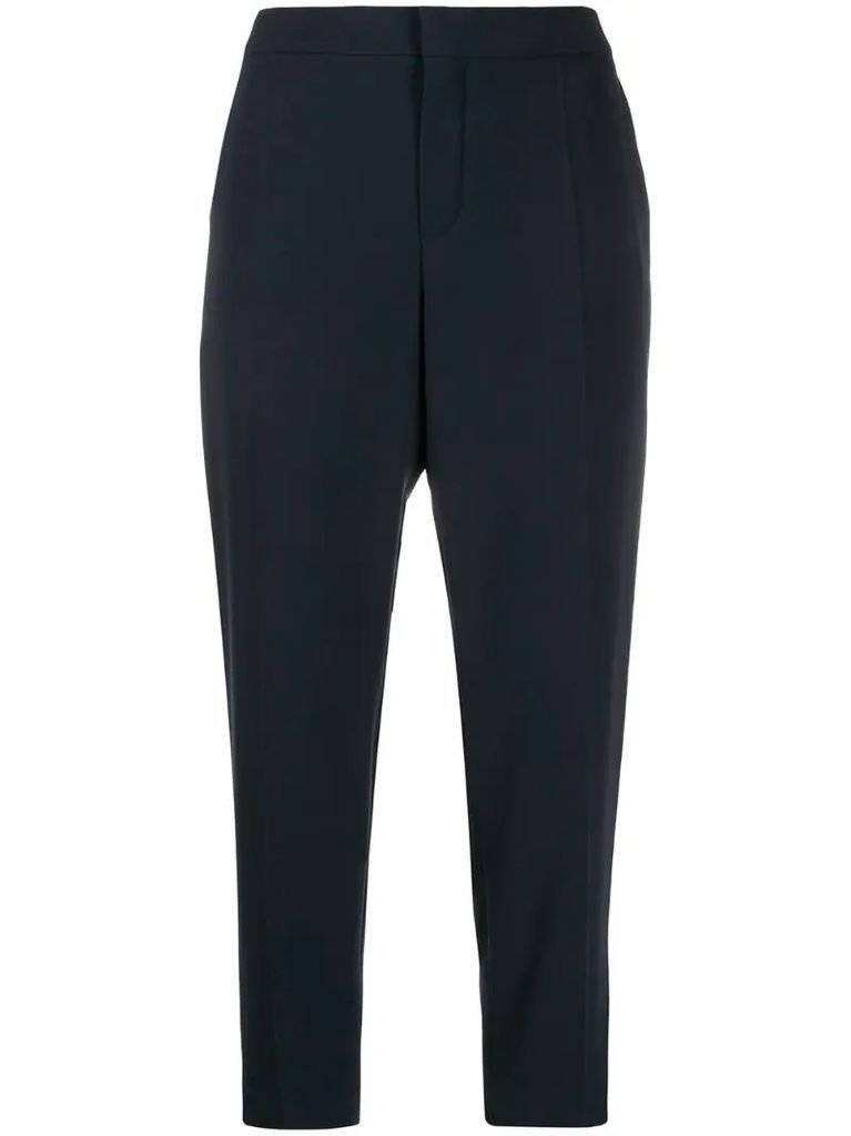 cropped tailored-style trousers