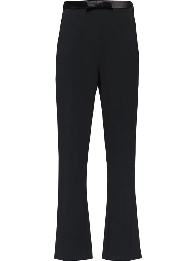 bow waistband cropped trousers