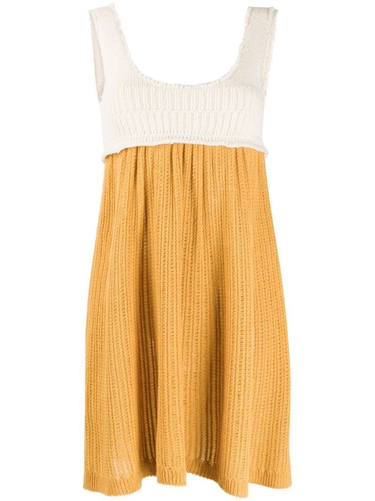 two-tone knitted dress
