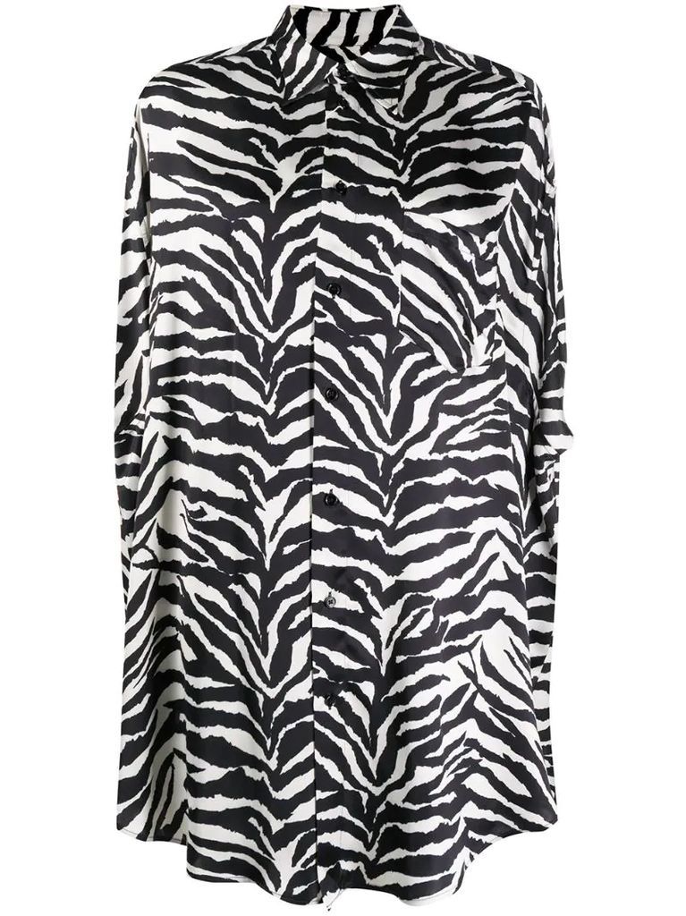 zebra-print sleeveless shirt
