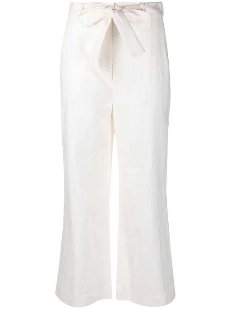 Poppy flared linen trousers