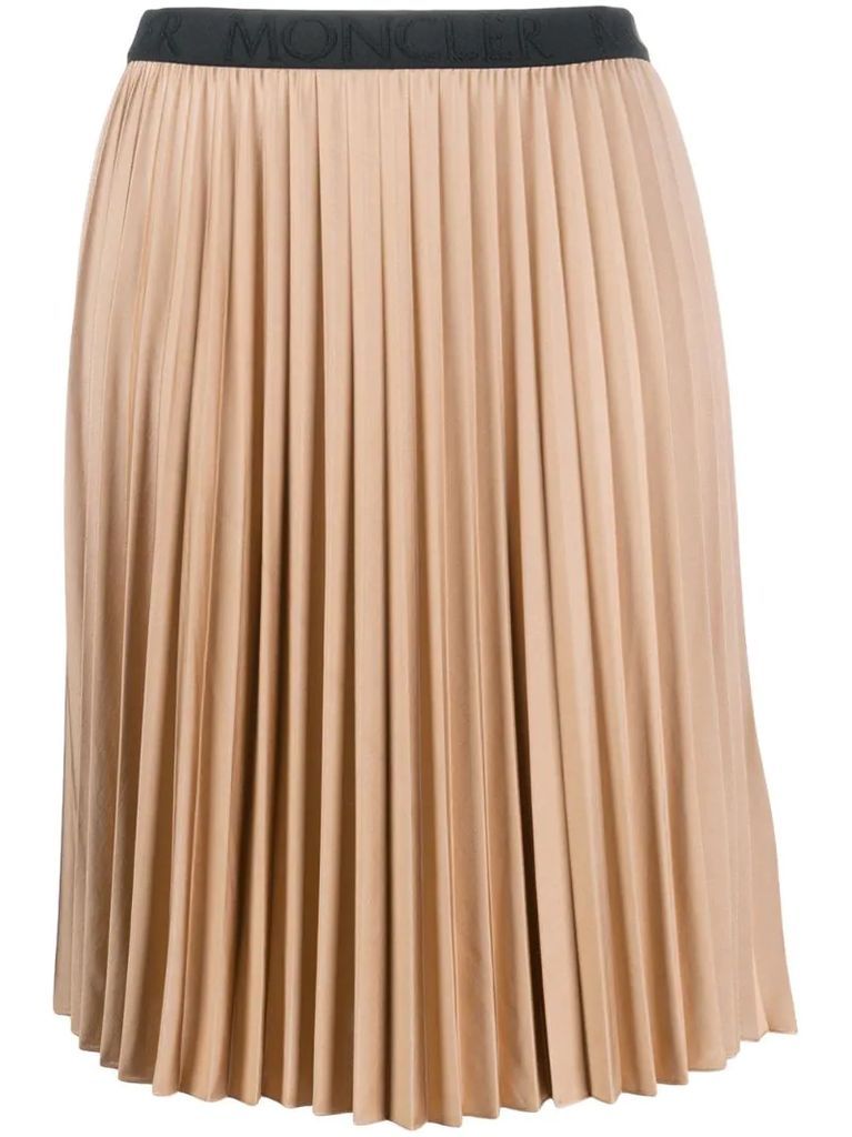 stretch waistband pleated skirt