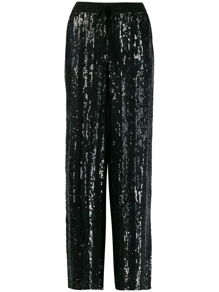 embellished wide-leg trousers