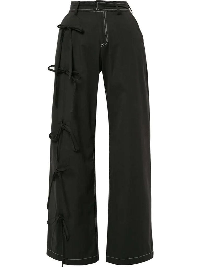 side bow detail trousers