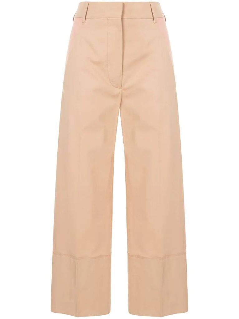 cropped side panel trousers