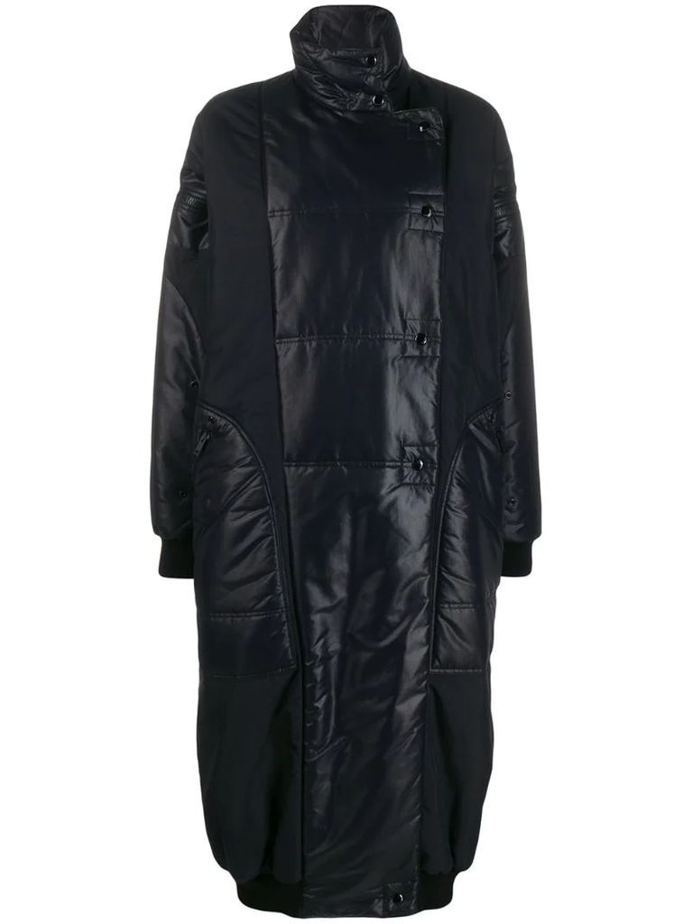 oversized high neck quilted parka