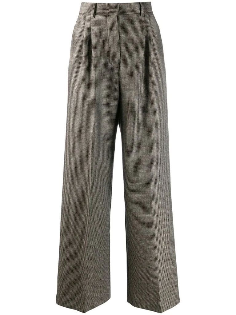 houndstooth-pattern trousers