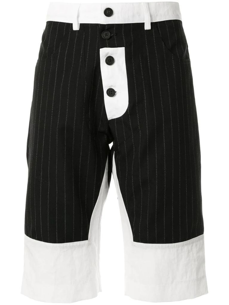 colour-block stripe shorts