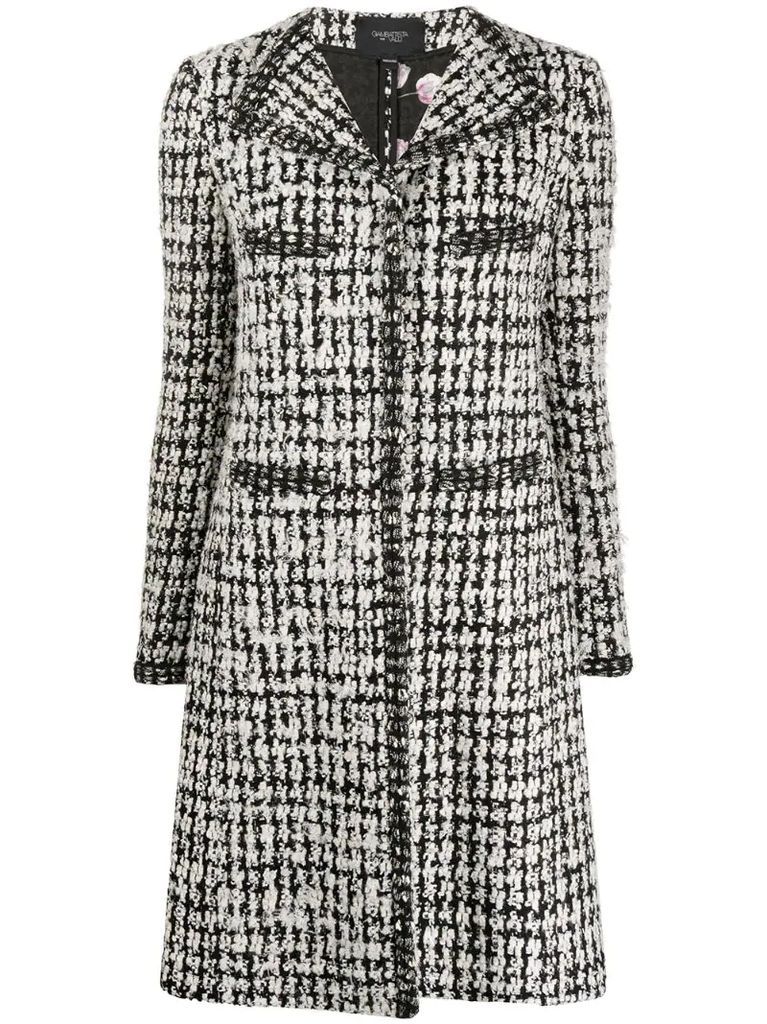 long-sleeved tweed coat
