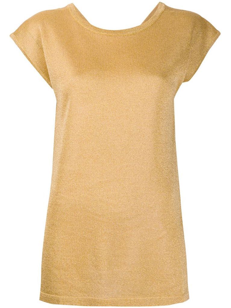 short-sleeve fitted jumper