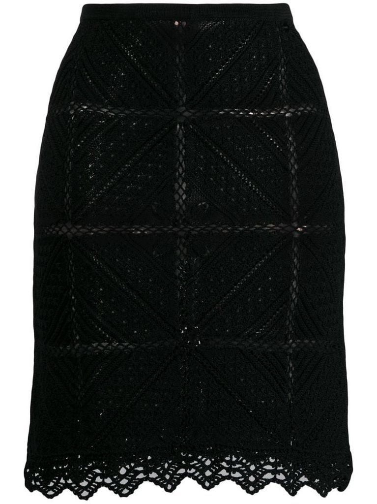 2004's geometric-shaped crochet skirt