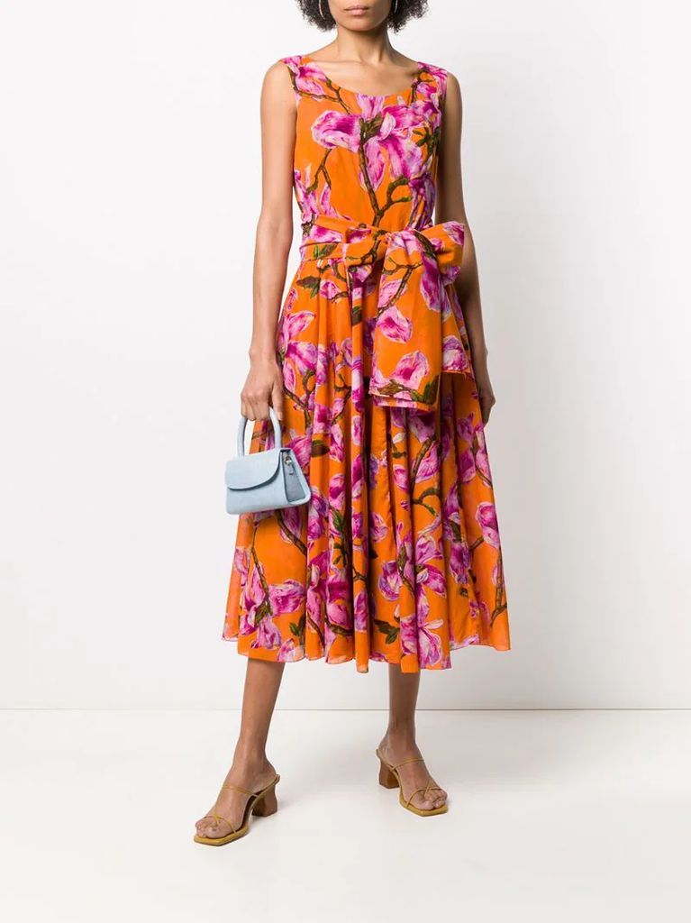 Aster floral-print flared dress