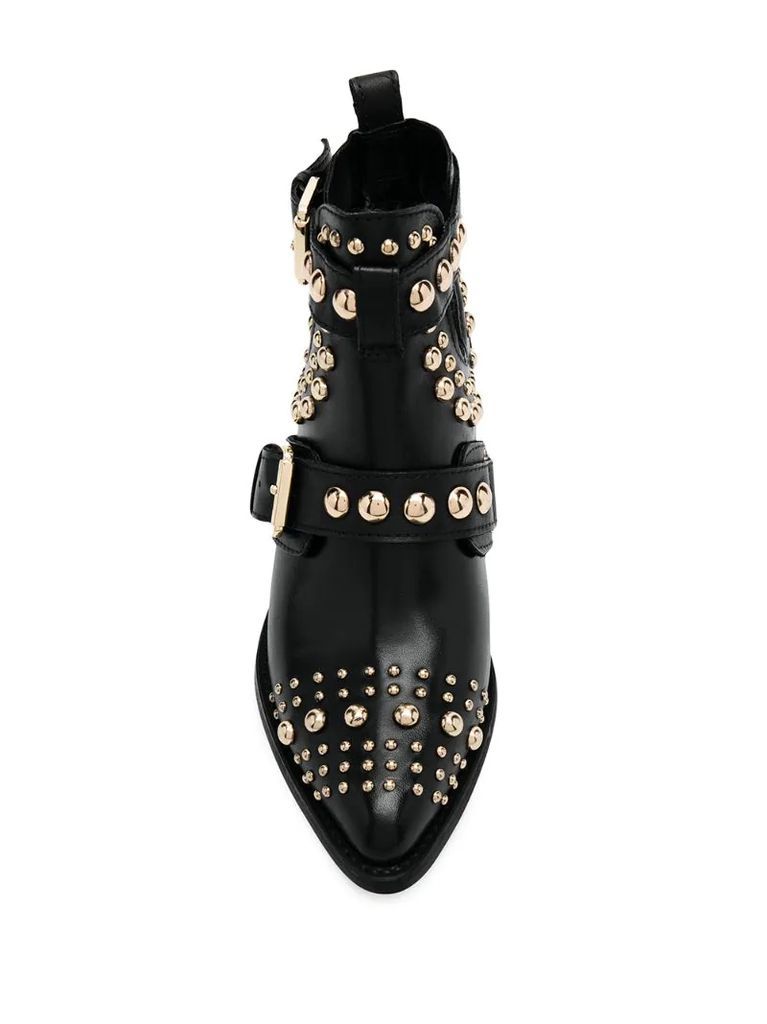 buckle studded boots