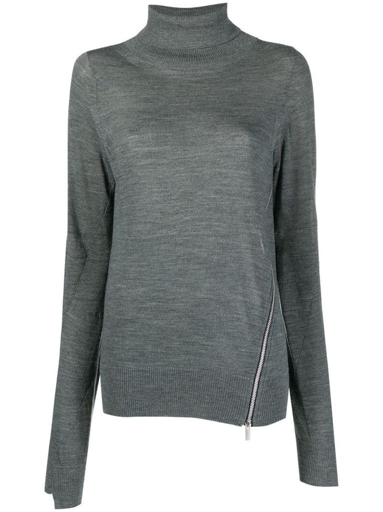 roll-neck zipped jumper